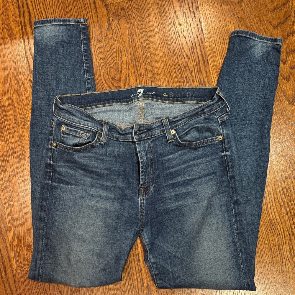 7 For All Mankind Dark Blue Skinny Jeans